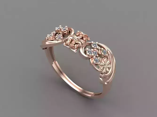 Womens Diamond Signet Ring Women Rings 3dmodels 3D print model