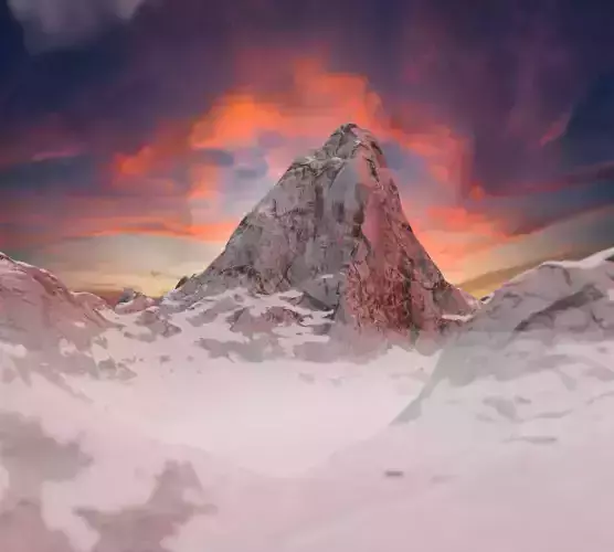 Winter mountain with texture inside 