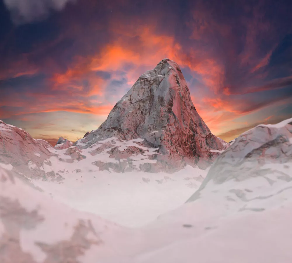 Winter mountain with texture inside Free 3D model