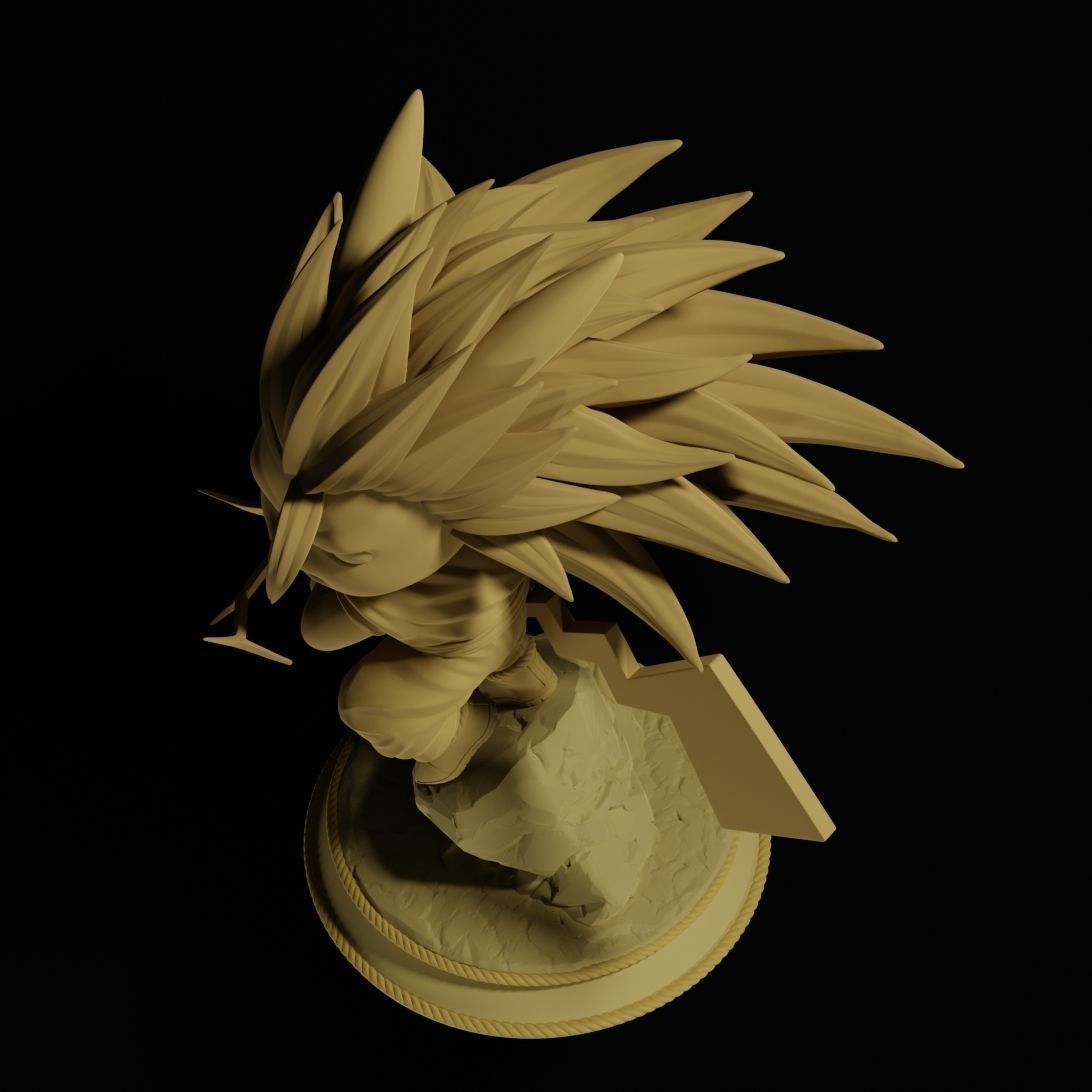 Pikachu cosplay Goku 3D print model_4