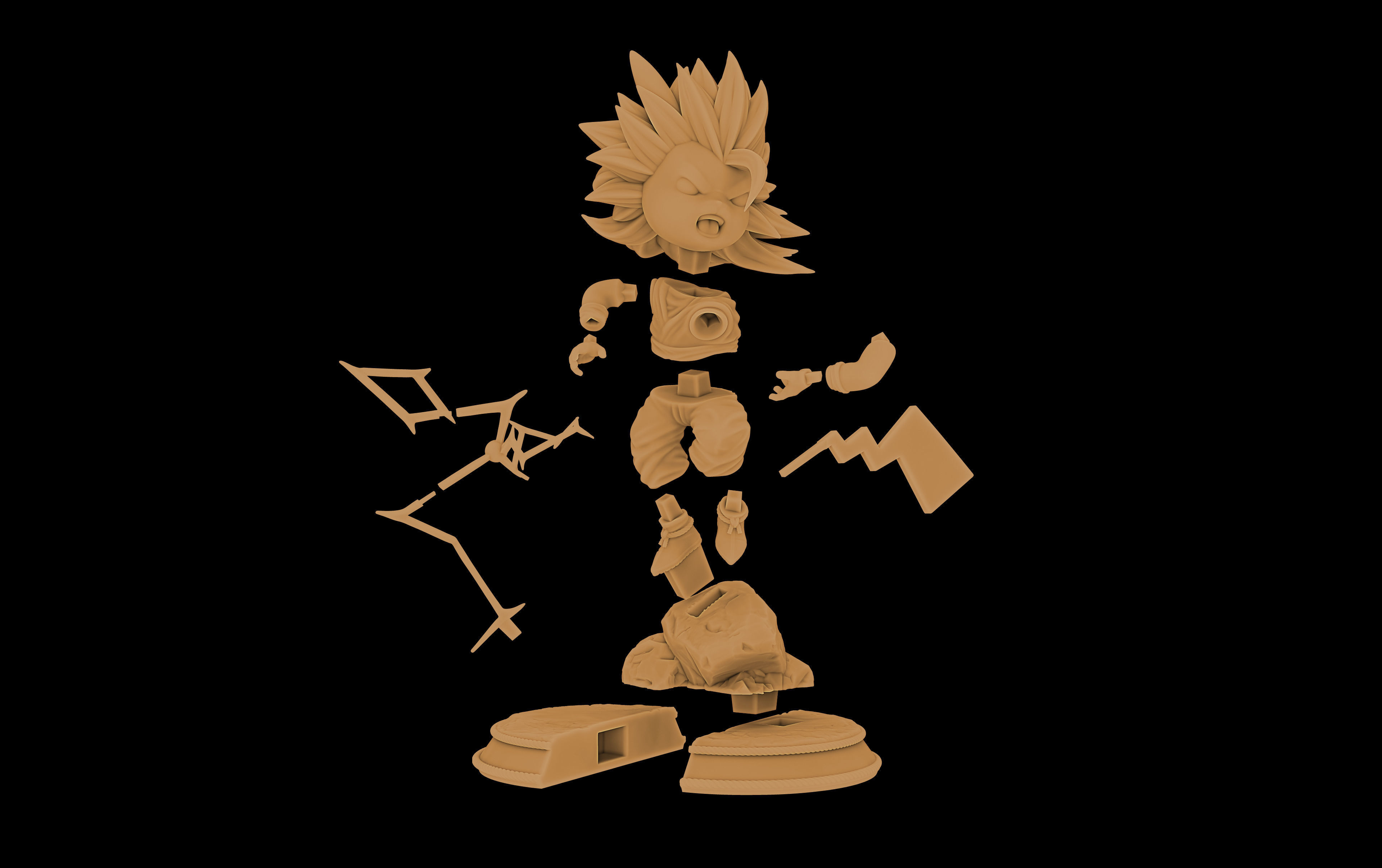 Pikachu cosplay Goku 3D print model_6