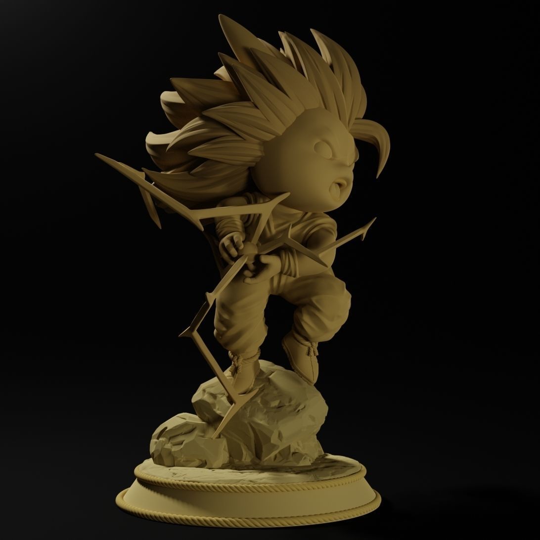 Pikachu cosplay Goku 3D print model_1