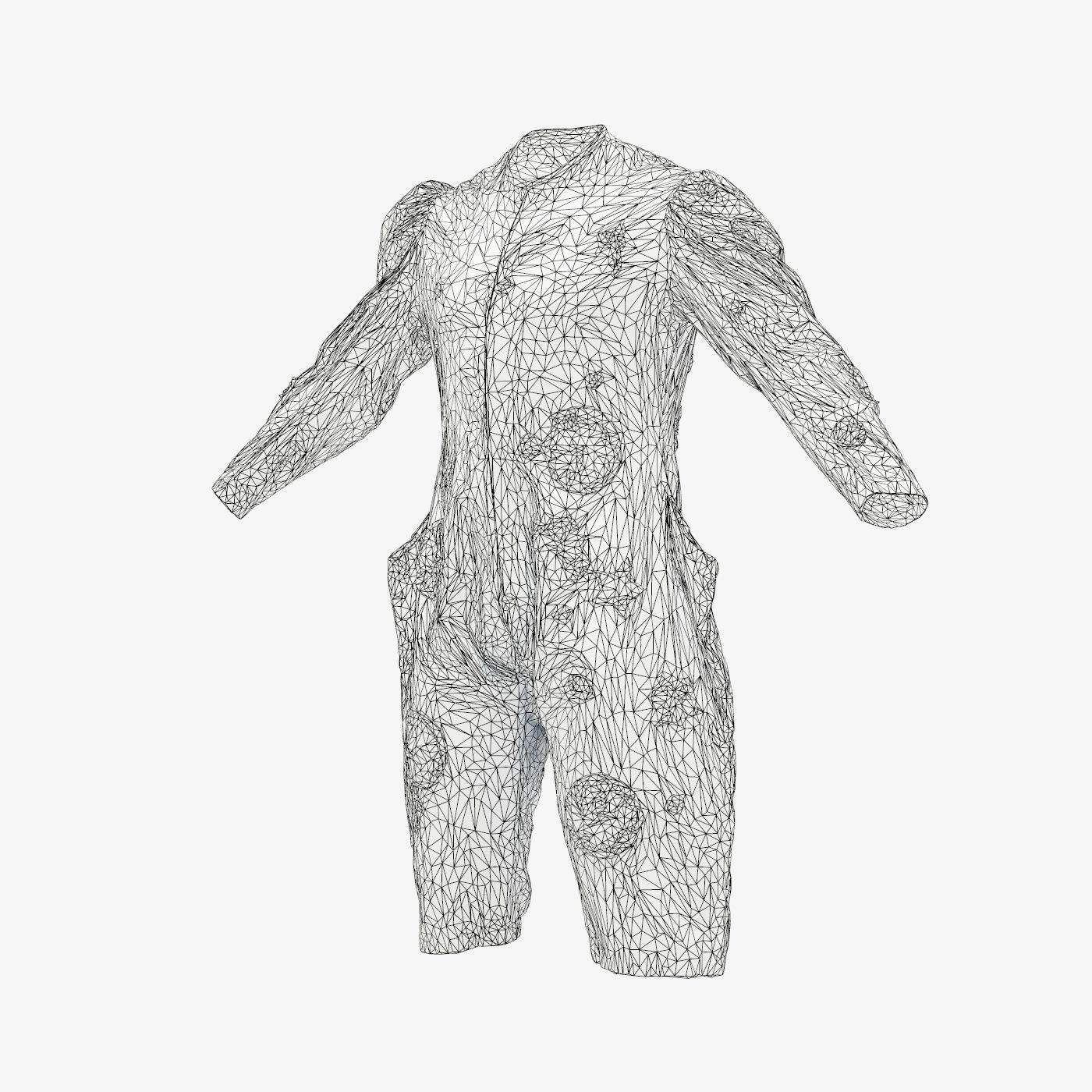 Clown Suit A Low-poly 3D model_14