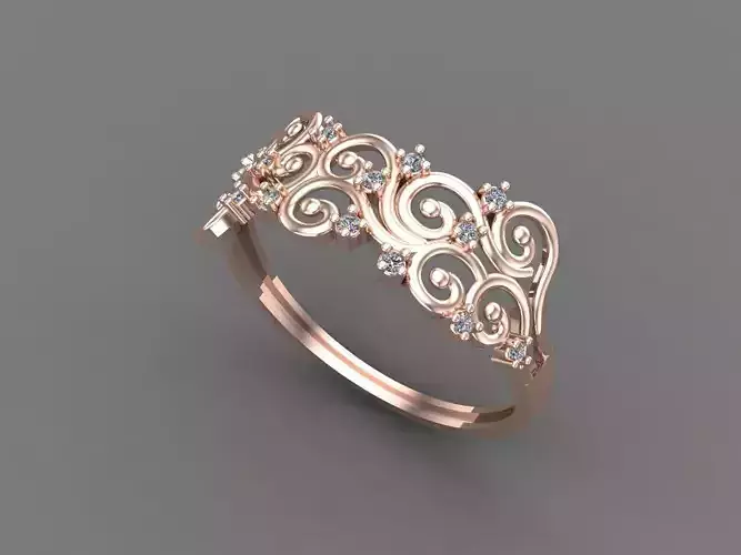 Womens Diamond Signet Ring Women Rings 3dmodels 3D print model