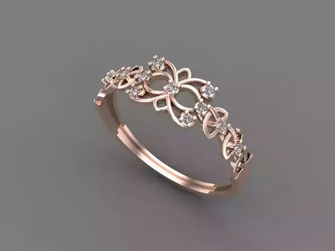Womens Diamond Signet Ring Women Rings 3dmodels 3D print model