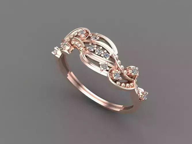 Womens Diamond Signet Ring Women Rings 3dmodels 3D print model