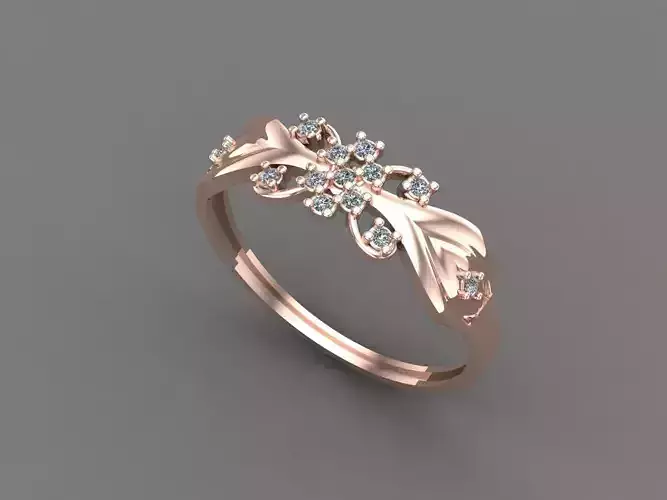 Womens Diamond Signet Ring Women Rings 3dmodels 3D print model