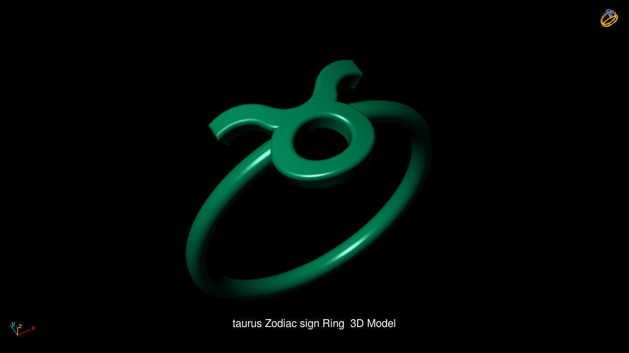 Horoscope Zodiac sign Ring 3D Model Collection _2