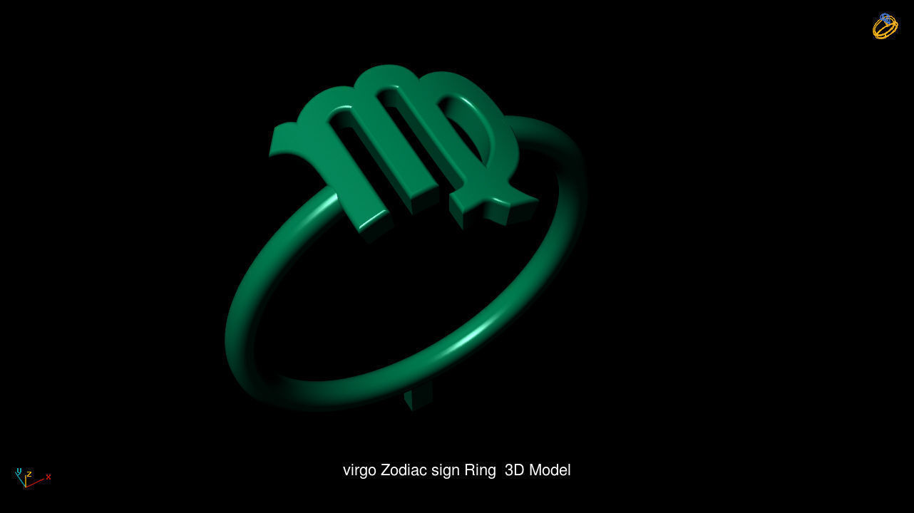 Horoscope Zodiac sign Ring 3D Model Collection _1