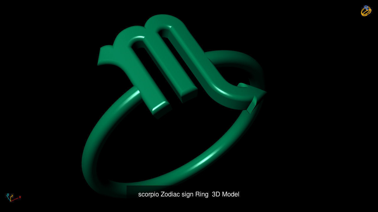 Horoscope Zodiac sign Ring 3D Model Collection _3