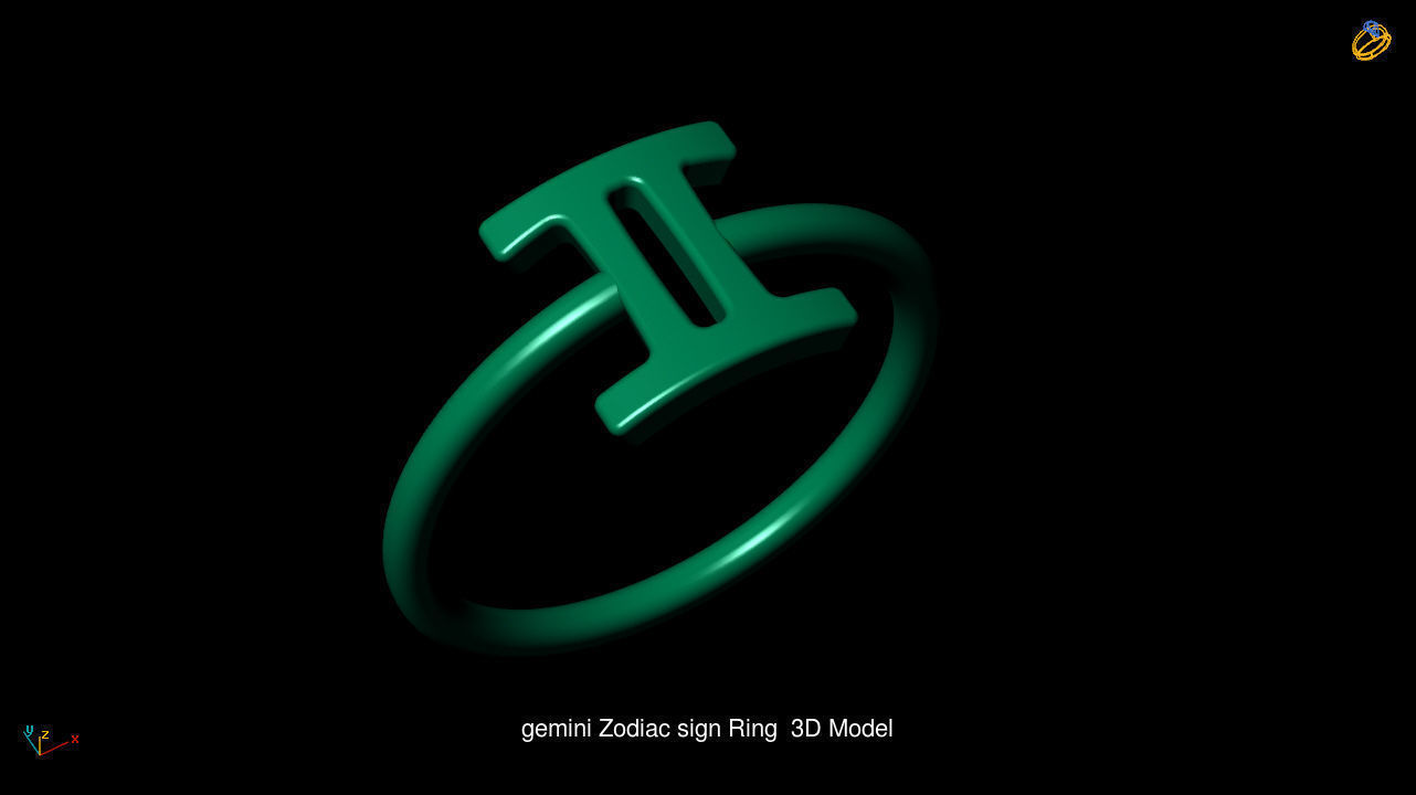 Horoscope Zodiac sign Ring 3D Model Collection _8