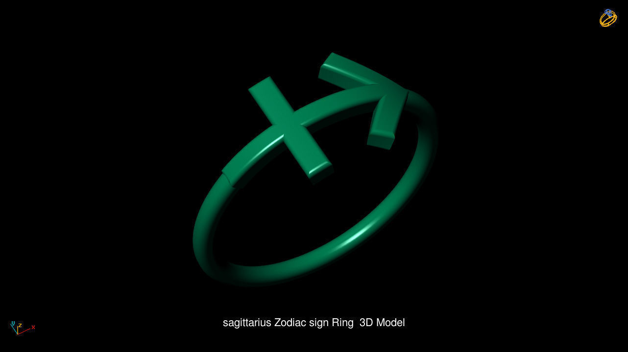 Horoscope Zodiac sign Ring 3D Model Collection _4