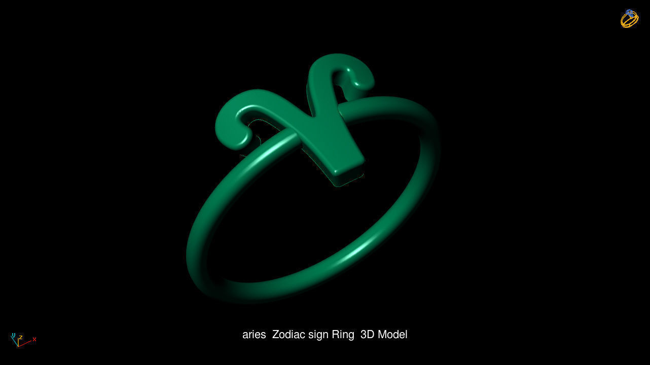 Horoscope Zodiac sign Ring 3D Model Collection _11
