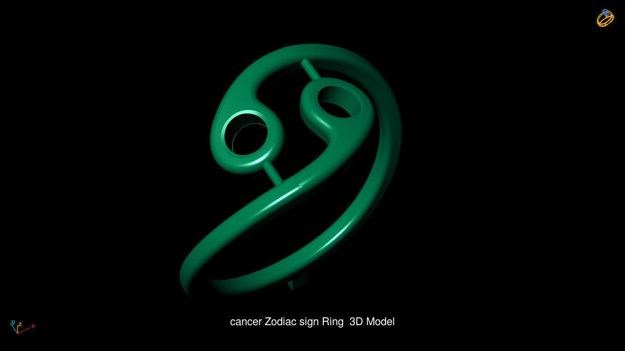 Horoscope Zodiac sign Ring 3D Model Collection _10