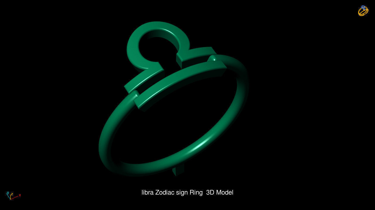 Horoscope Zodiac sign Ring 3D Model Collection _6