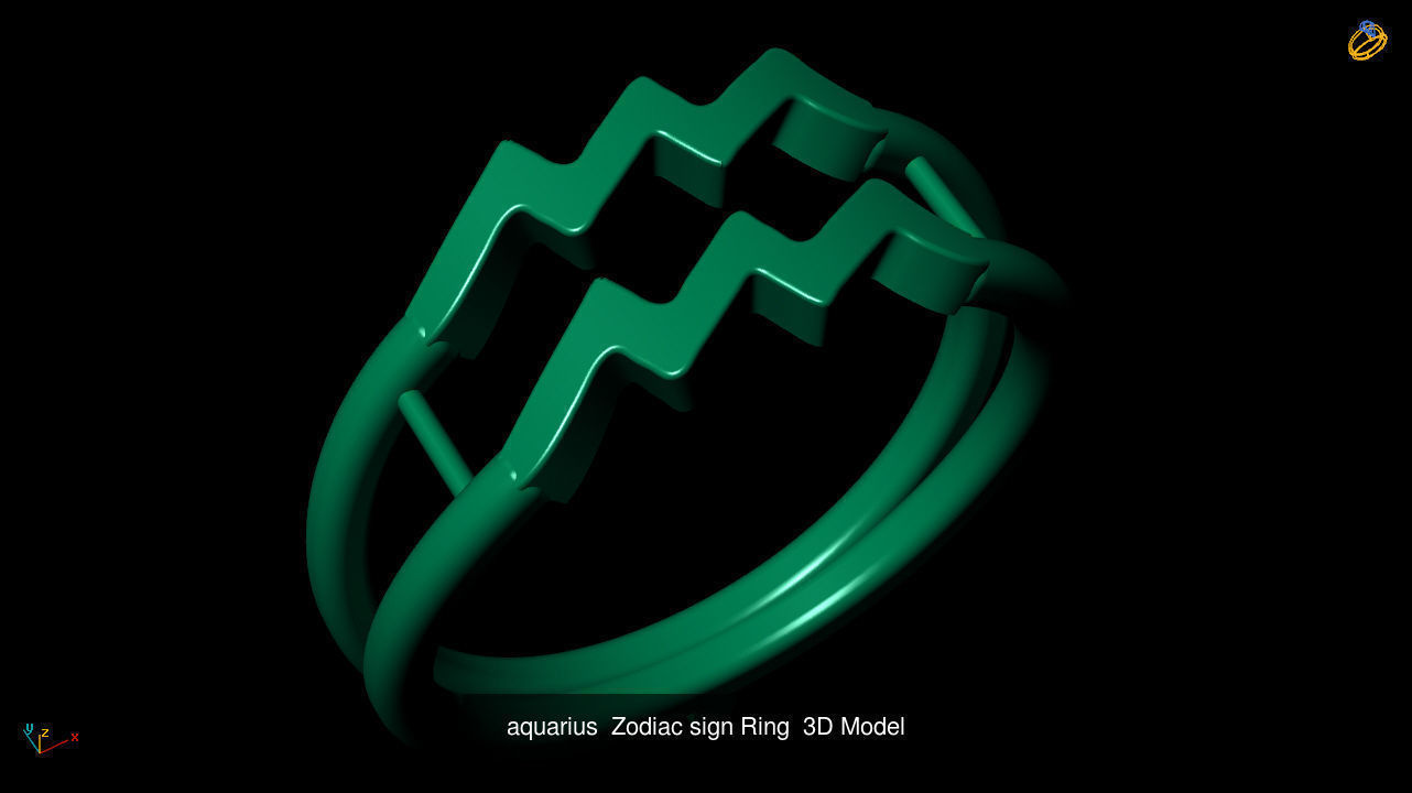 Horoscope Zodiac sign Ring 3D Model Collection _12
