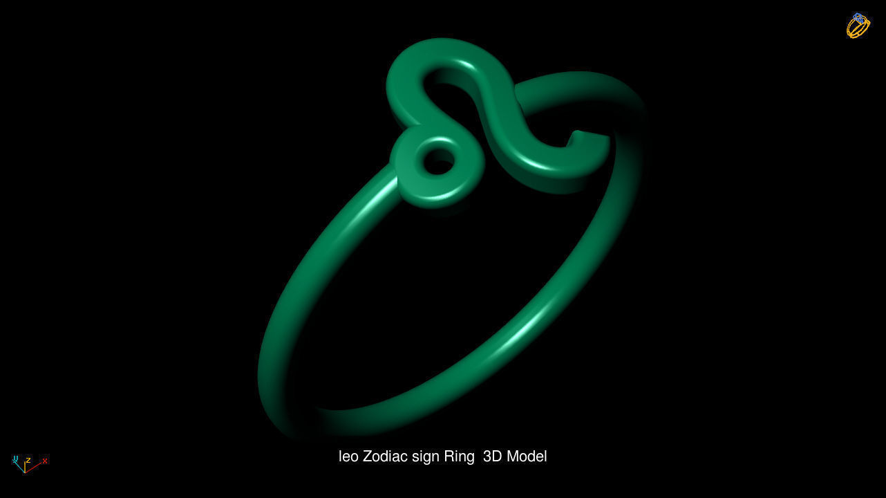 Horoscope Zodiac sign Ring 3D Model Collection _7