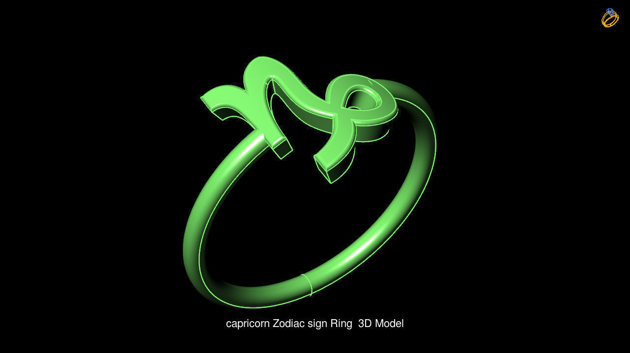 Horoscope Zodiac sign Ring 3D Model Collection _9
