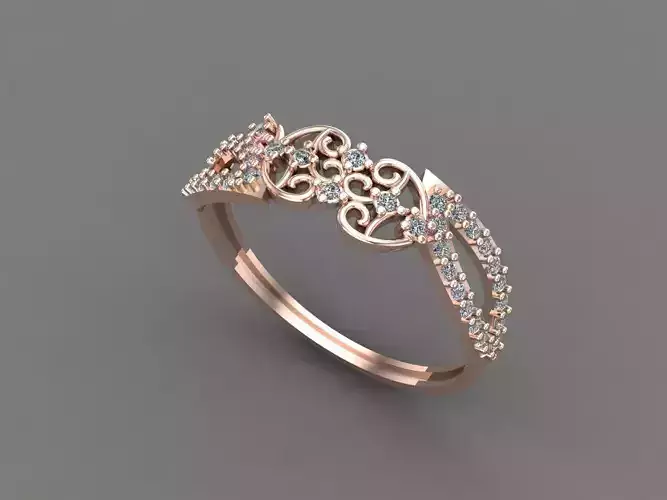 Womens Diamond Signet Ring Women Rings 3dmodels 3D print model