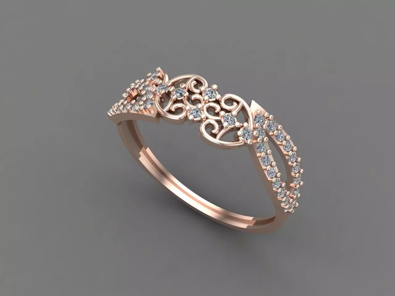 Womens Diamond Signet Ring Women Rings 3dmodels 3D print model 3D print model_0