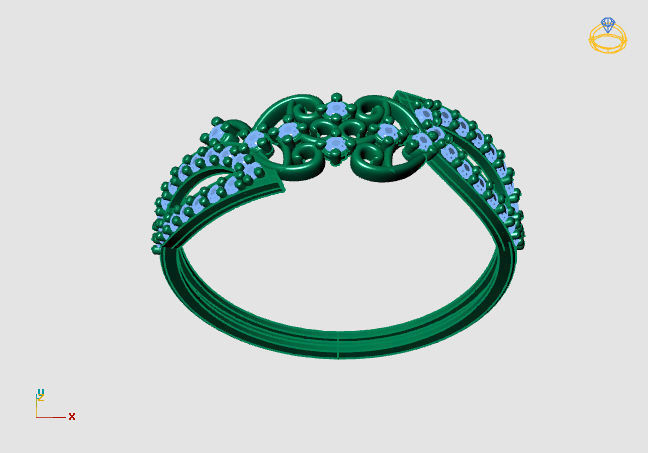 Womens Diamond Signet Ring Women Rings 3dmodels 3D print model 3D print model_3