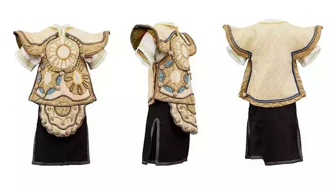 Chinese Warrior Full Low-poly 3D model