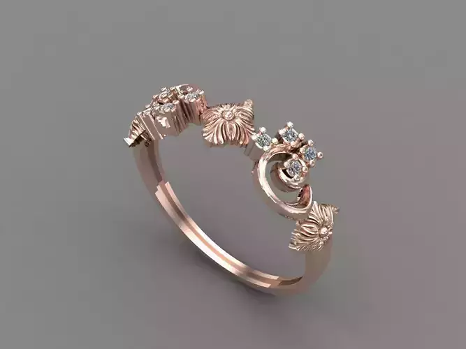 Womens Diamond Signet Ring Women Rings 3dmodels 3D print model