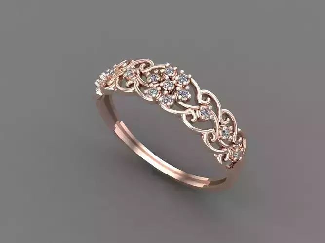 Womens Diamond Signet Ring Women Rings 3dmodels 3D print model