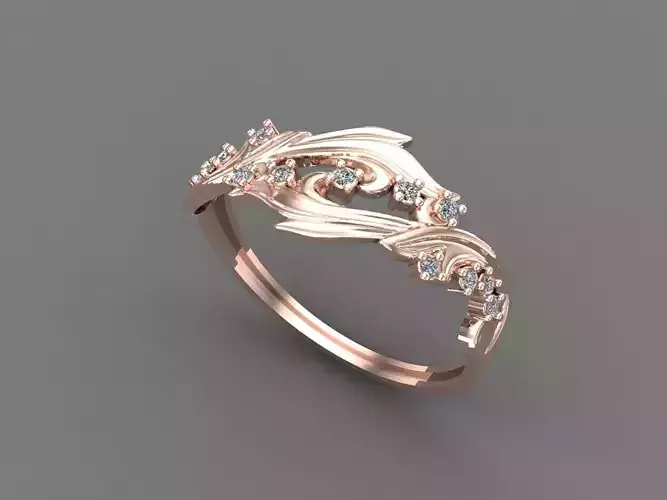 Womens Diamond Signet Ring Women Rings 3dmodels 3D print model