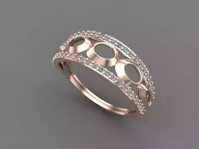 Womens Diamond Signet Ring Women Rings 3dmodels 3D print model