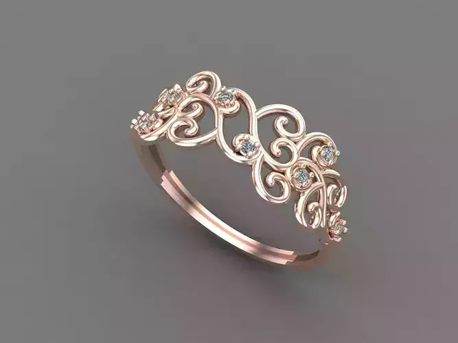 Womens Diamond Signet Ring Women Rings 3dmodels 3D print model