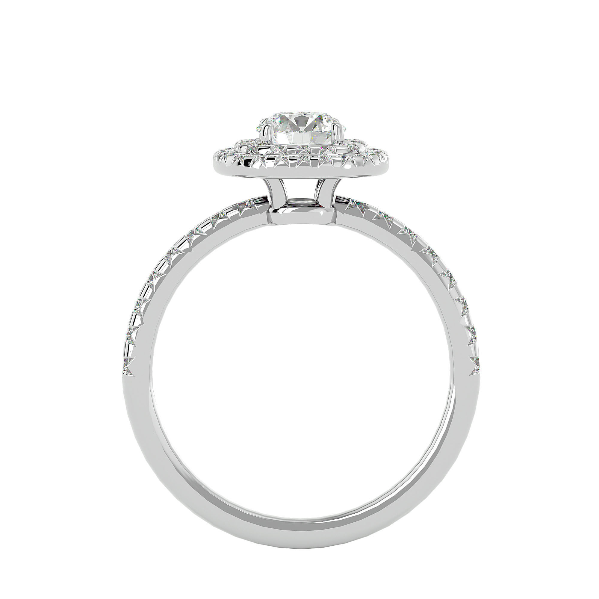 Solitaire ring model 3D print model_8