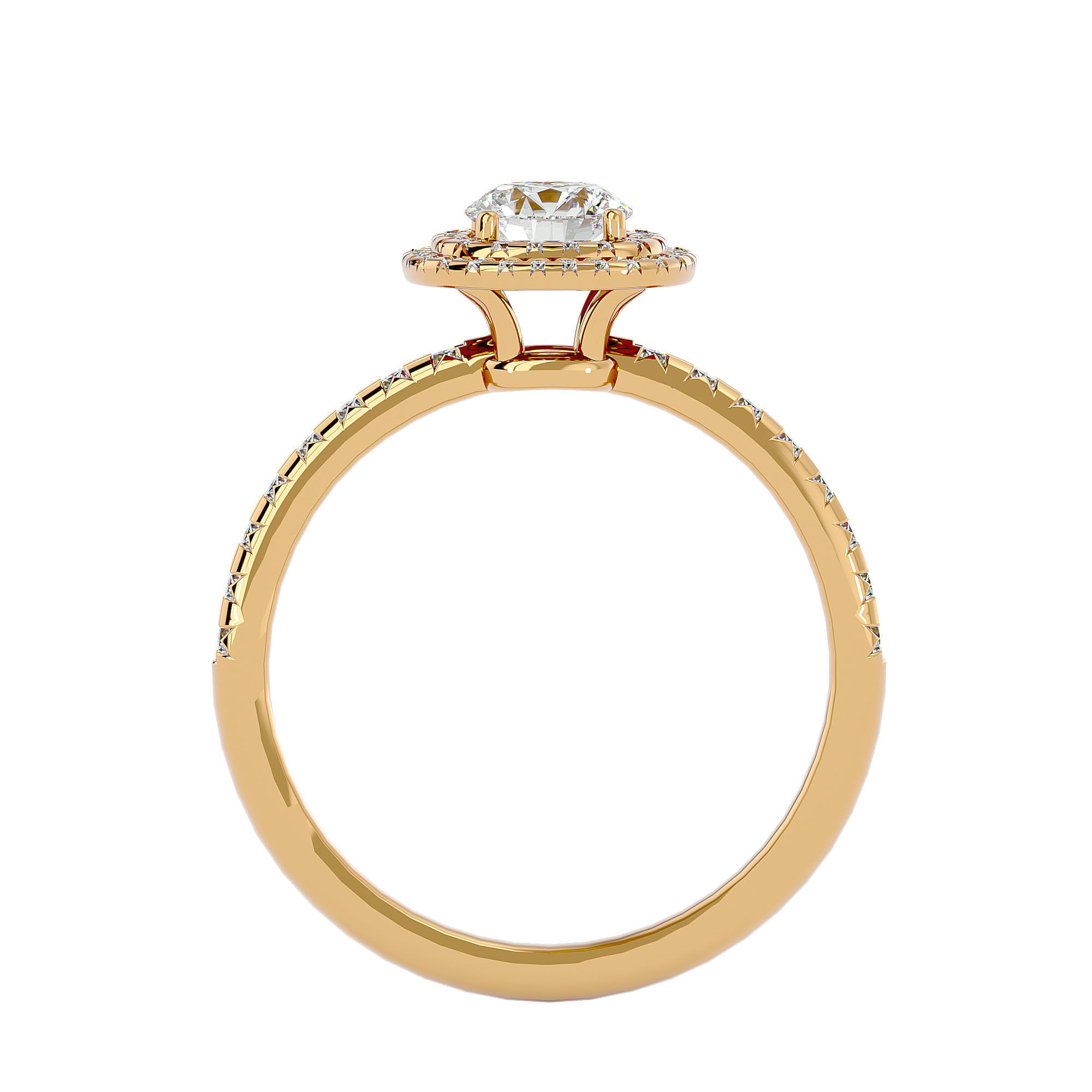 Solitaire ring model 3D print model_10