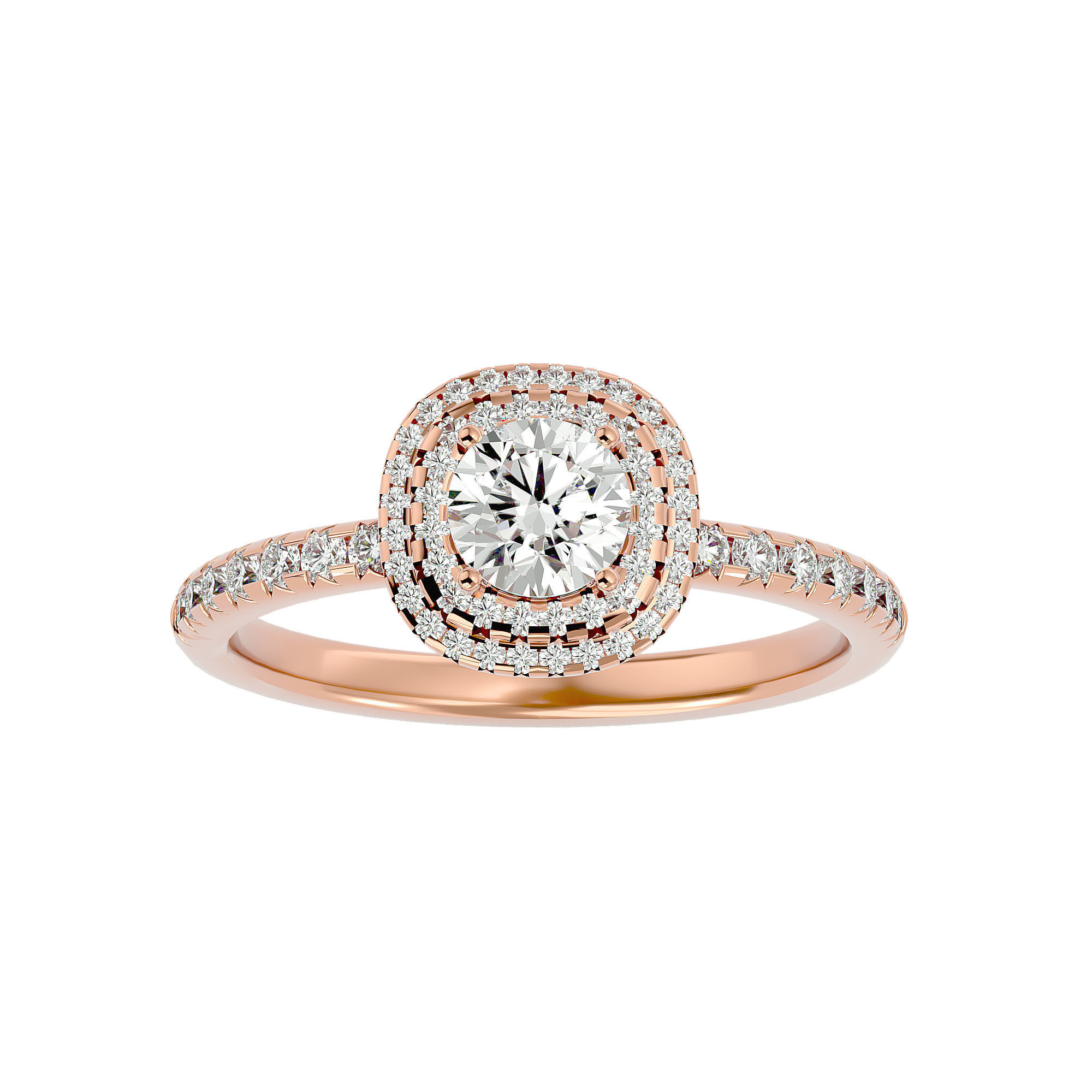 Solitaire ring model 3D print model_4