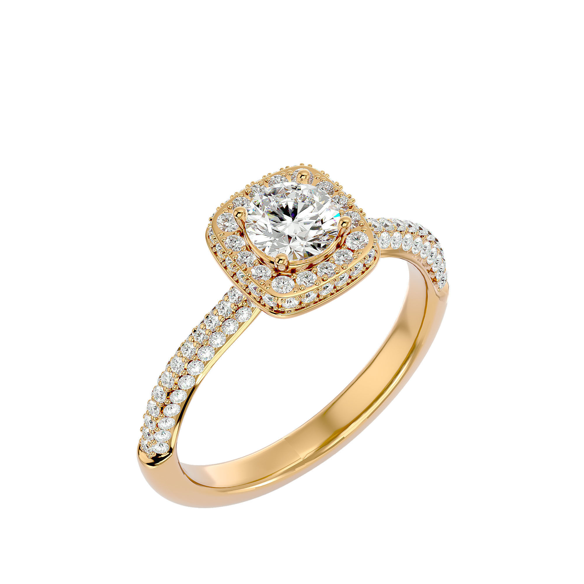 Solitaire ring model 3D print model_22