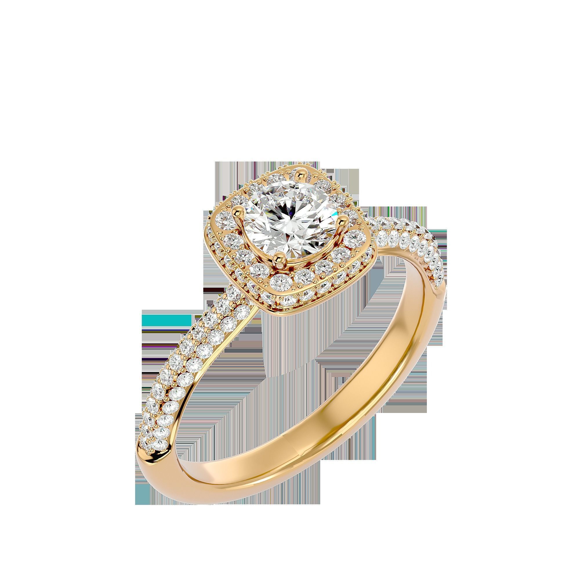 Solitaire ring model 3D print model_23