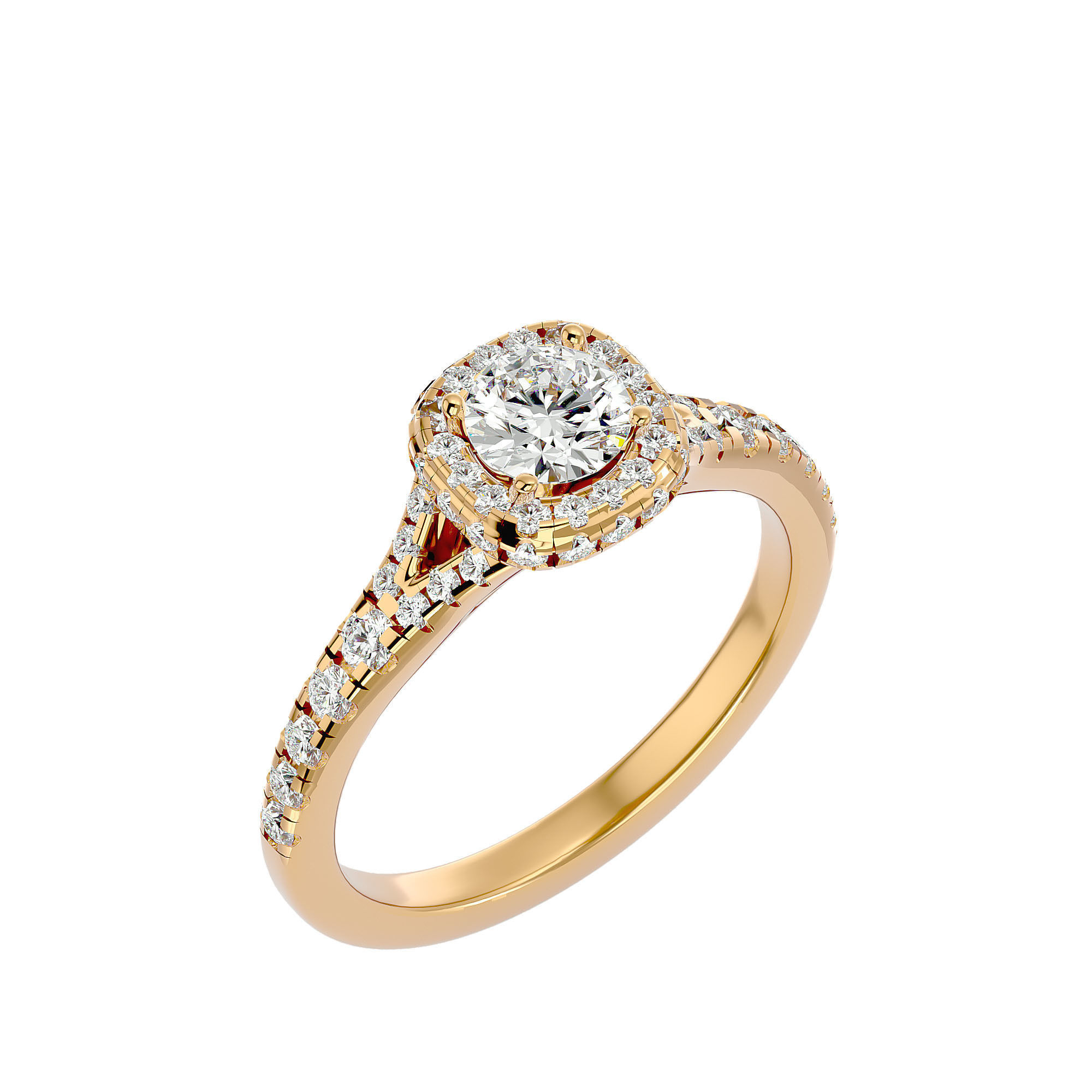 Solitaire ring model 3D print model_22