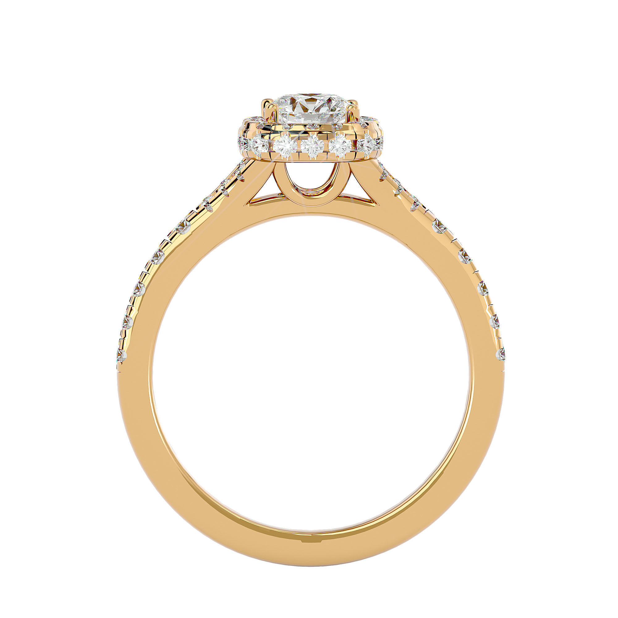 Solitaire ring model 3D print model_10