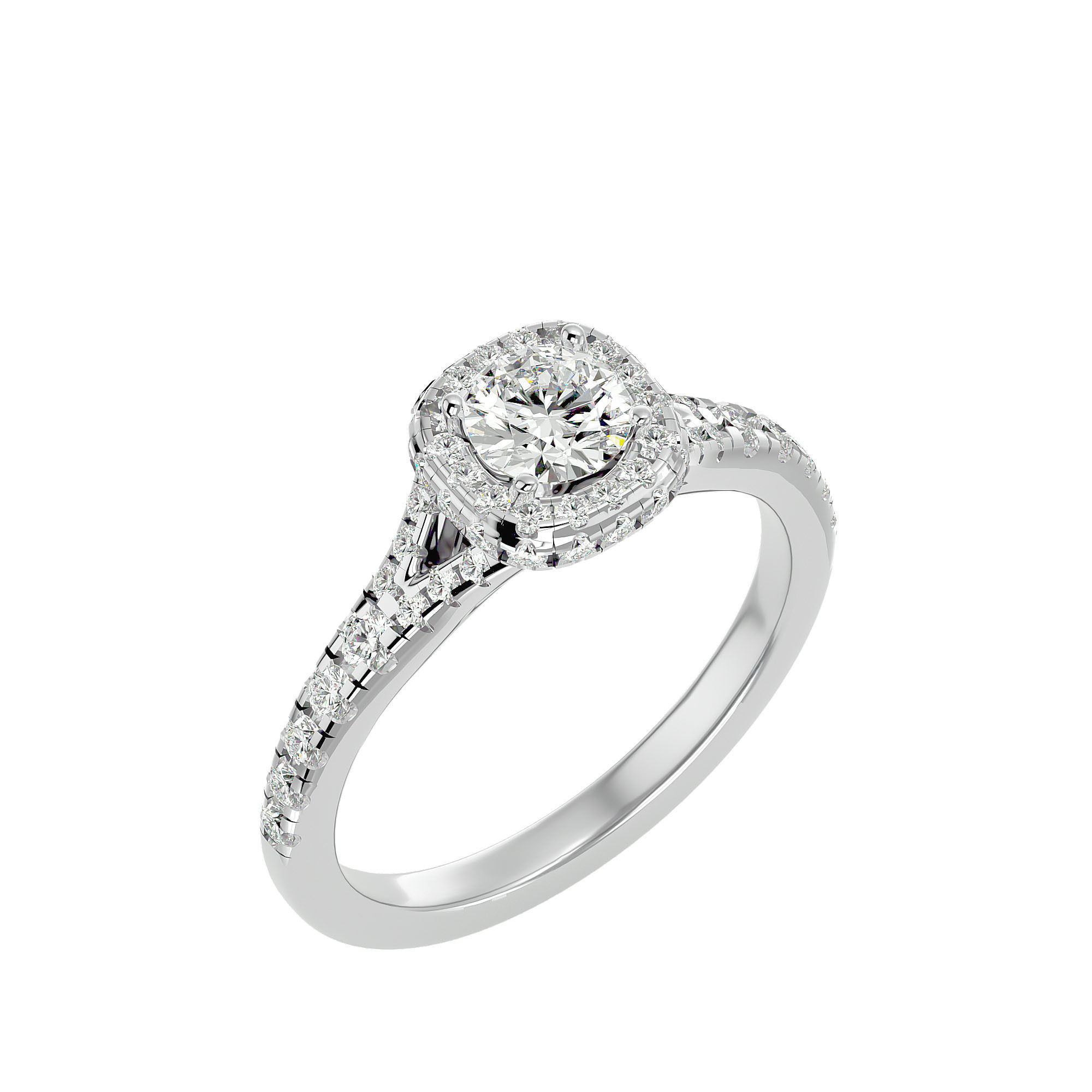 Solitaire ring model 3D print model_20
