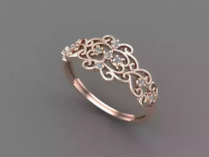 Womens Diamond Signet Ring Women Rings 3dmodels 3D print model