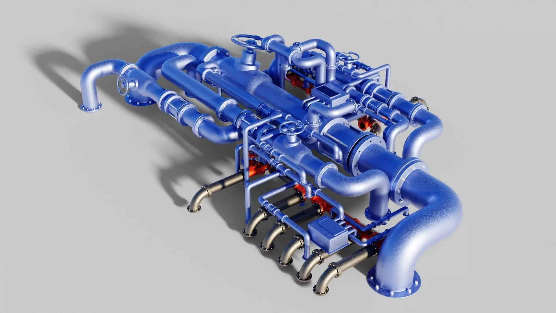Industrial Pipes 3D model_0