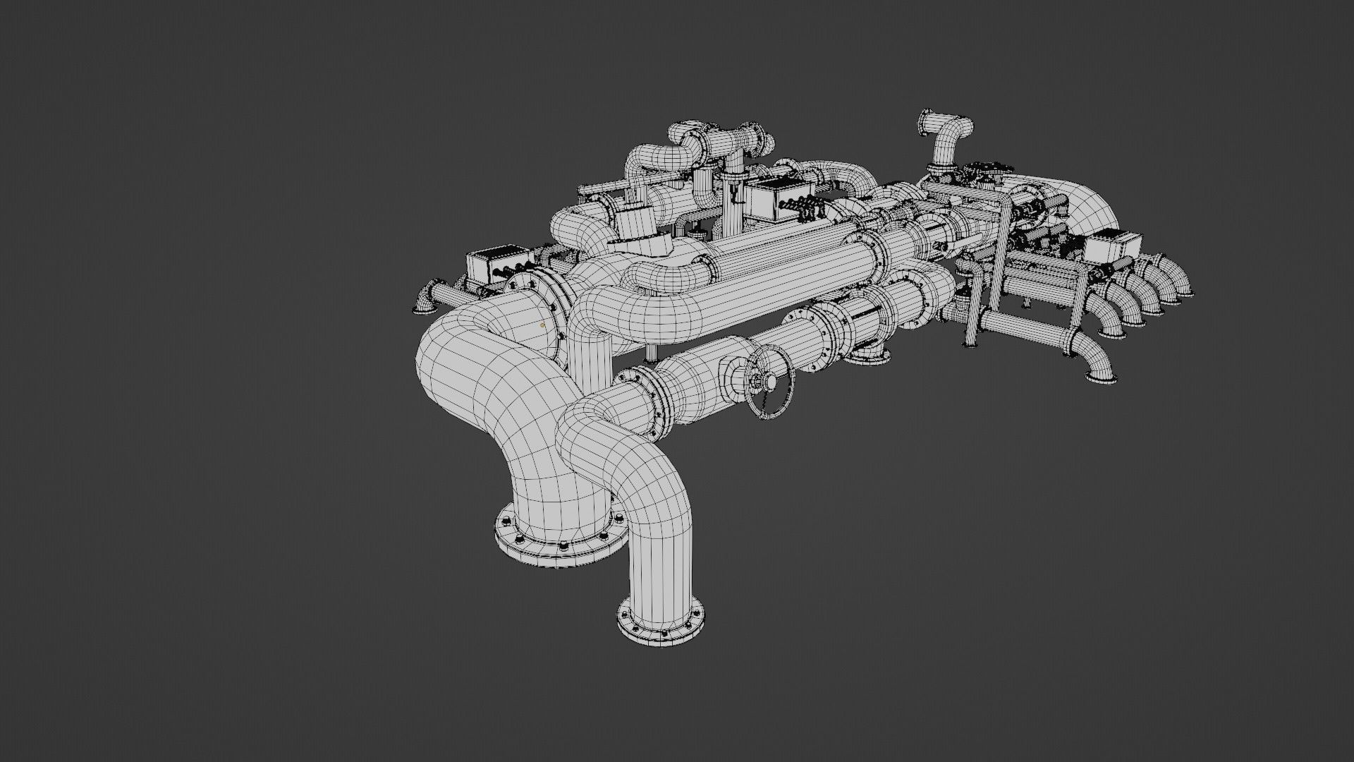 Industrial Pipes 3D model_6