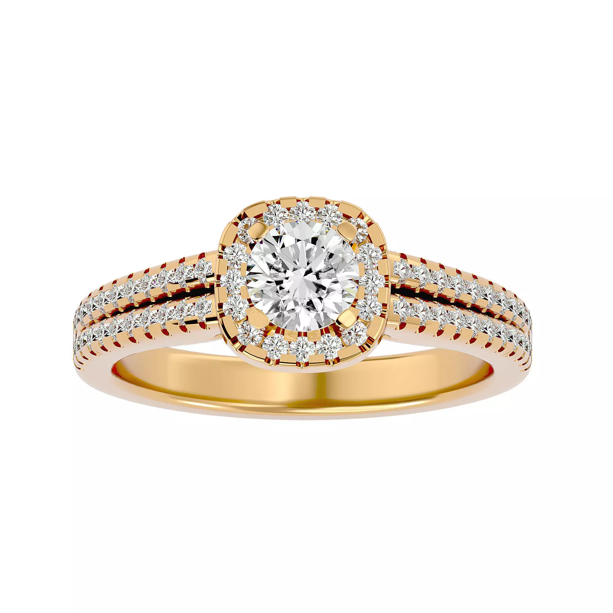 Solitaire ring model 3D print model_0