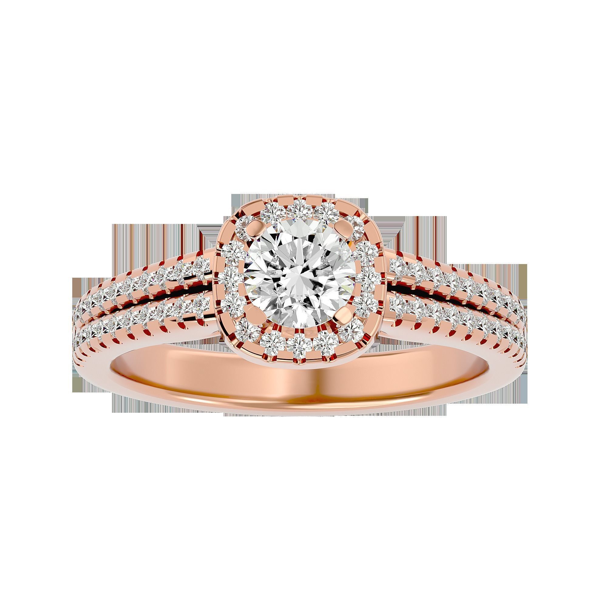 Solitaire ring model 3D print model_5