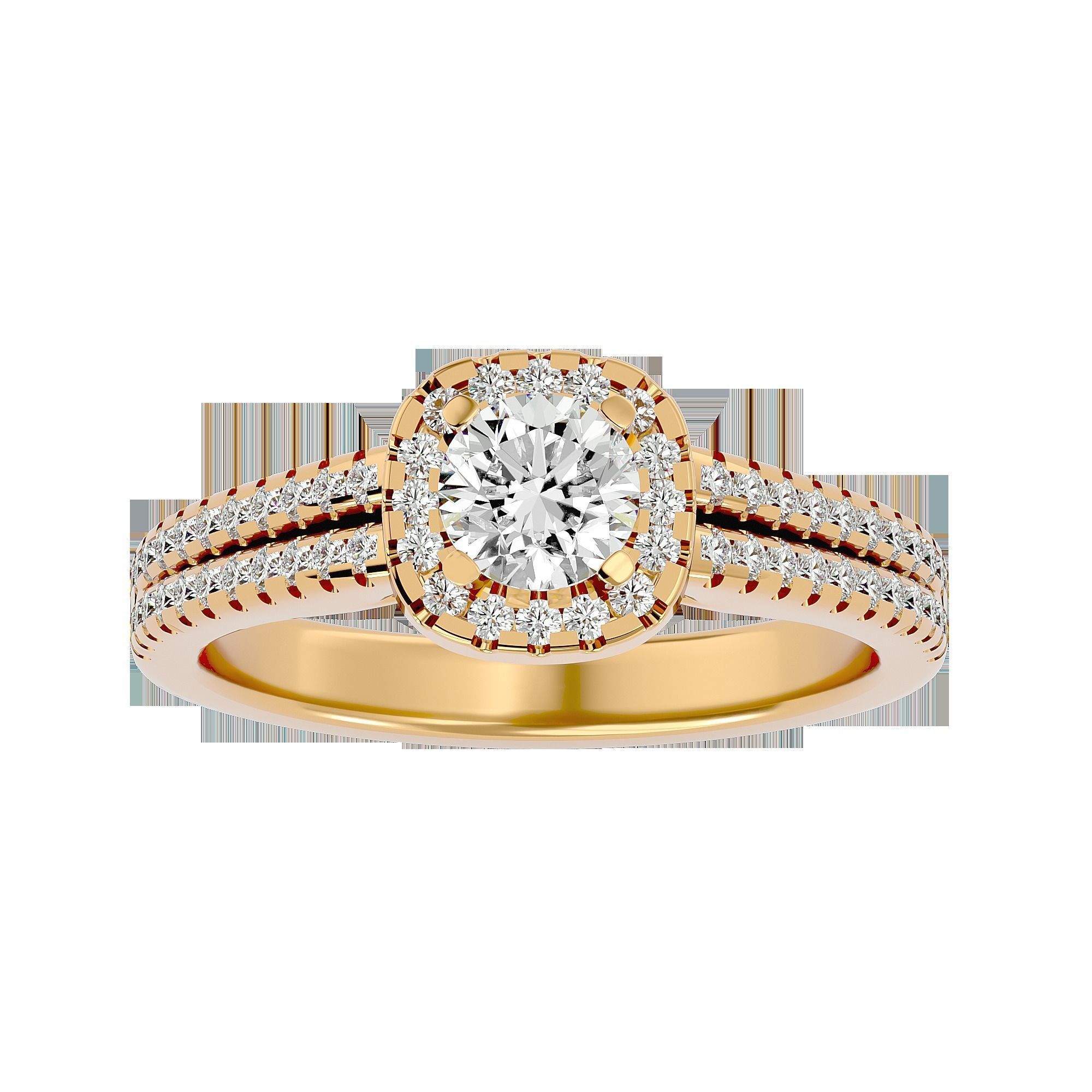 Solitaire ring model 3D print model_3