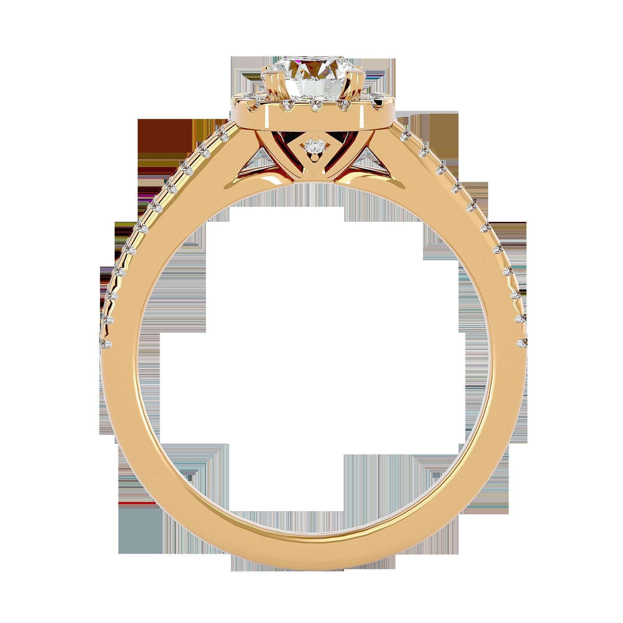 Solitaire ring model 3D print model_11