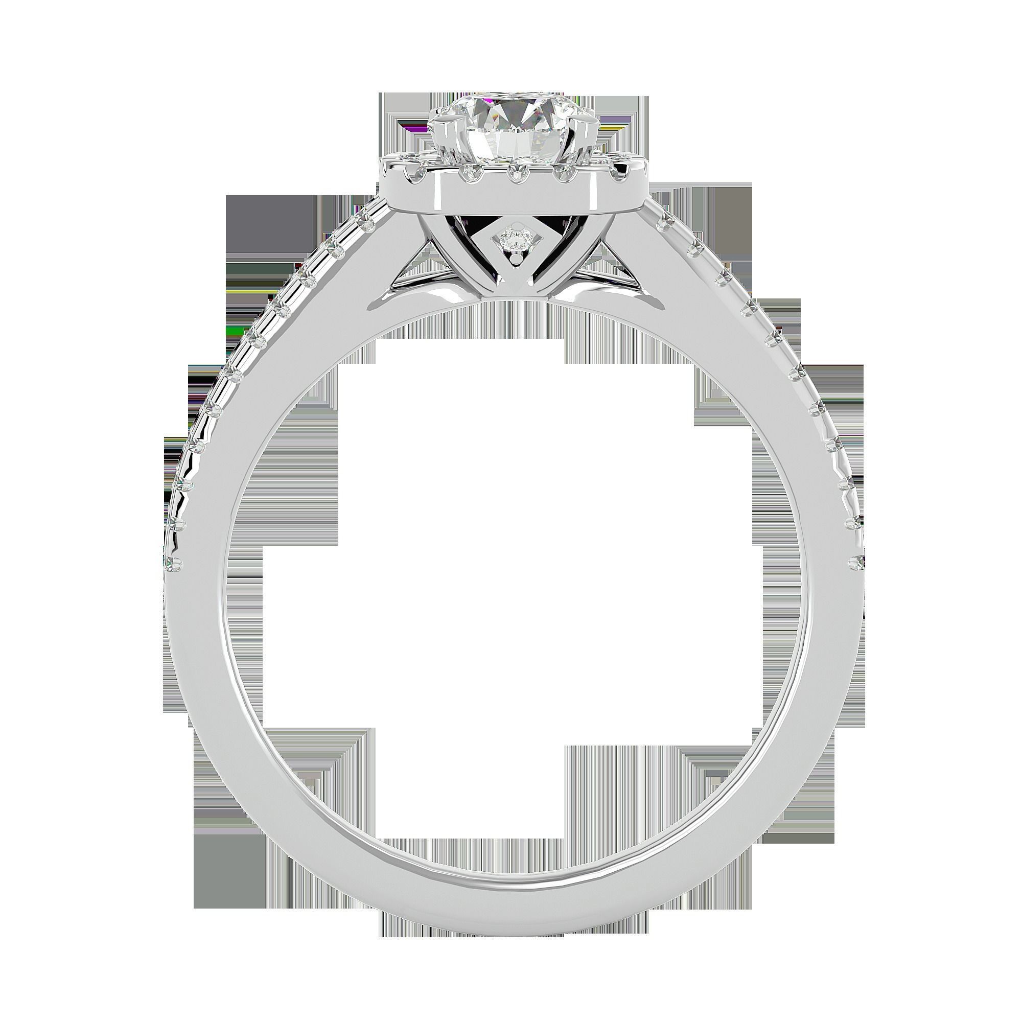 Solitaire ring model 3D print model_9