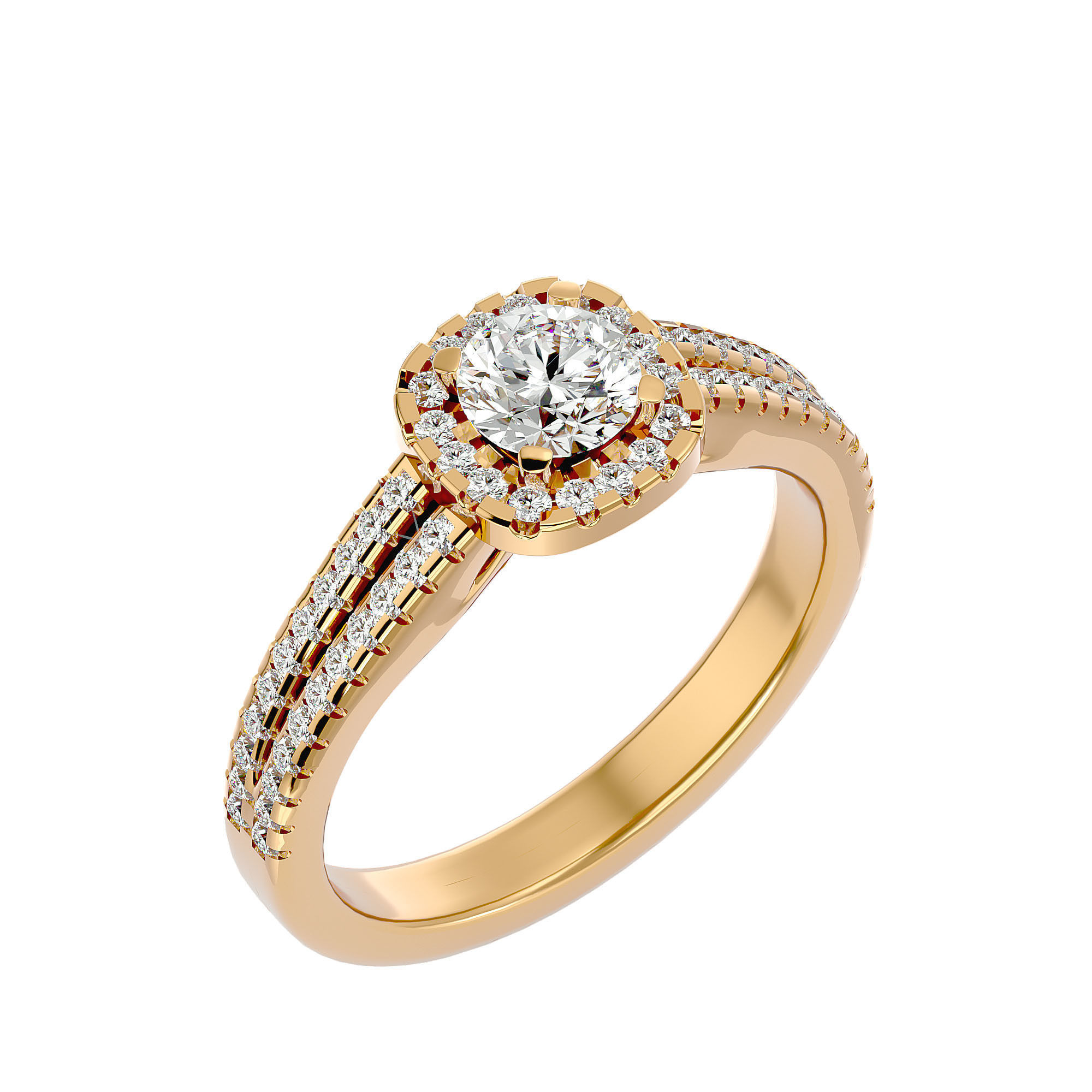 Solitaire ring model 3D print model_22