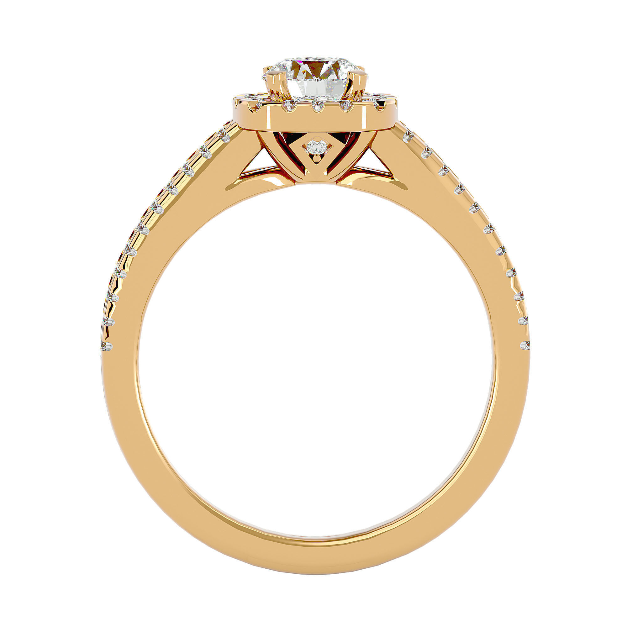 Solitaire ring model 3D print model_10