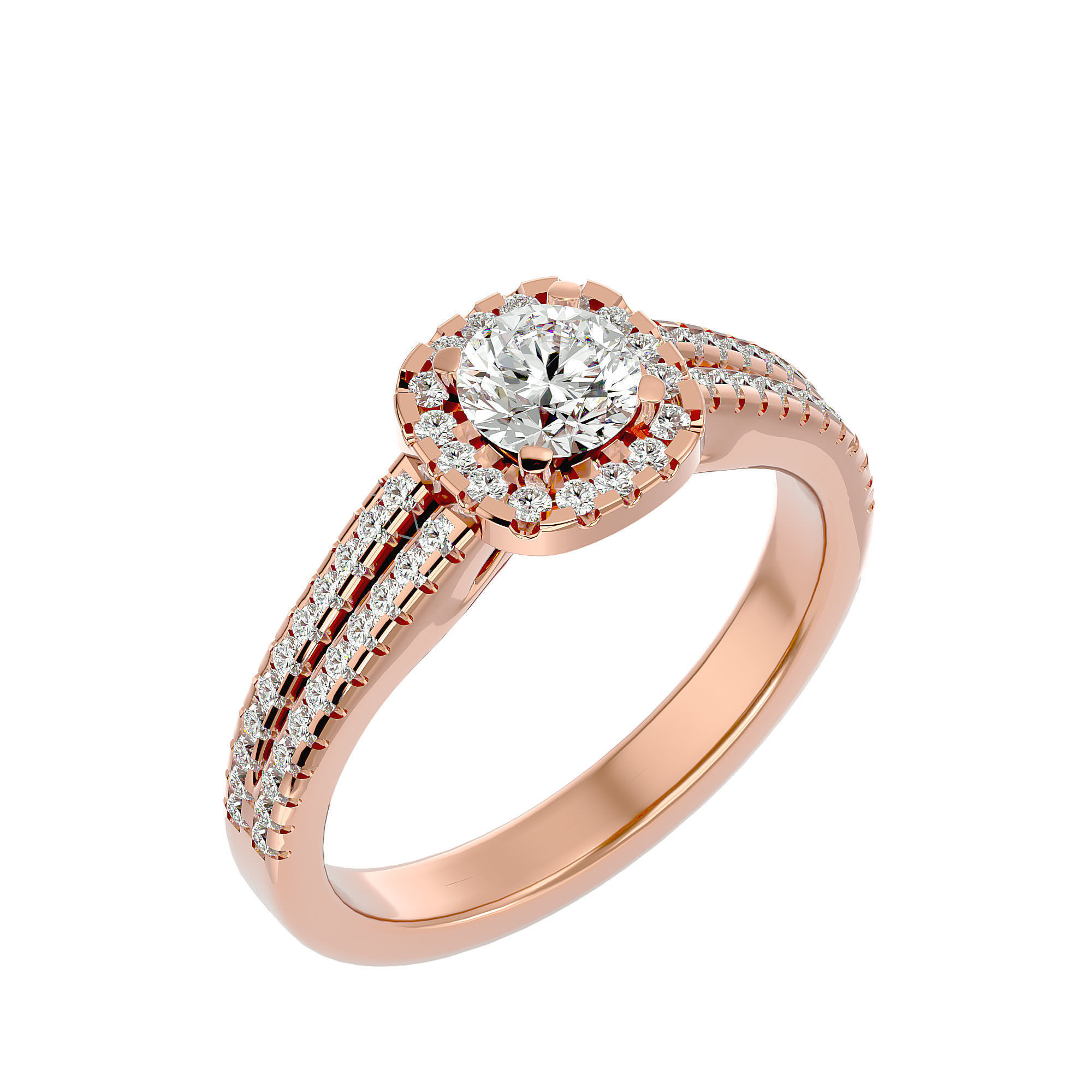 Solitaire ring model 3D print model_24